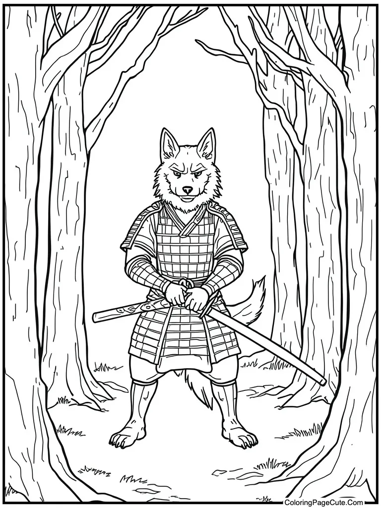 Samurai holding katana sword