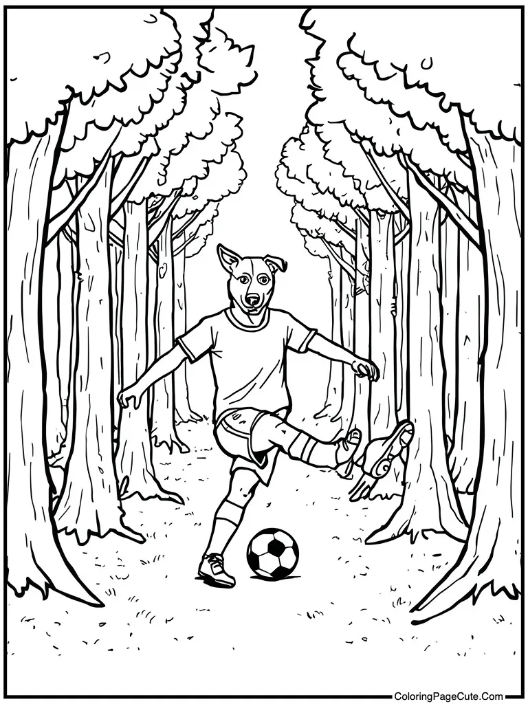 Soccer player kicking ball