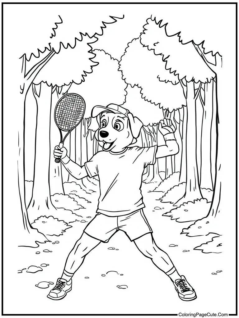 Tennis player swinging racket