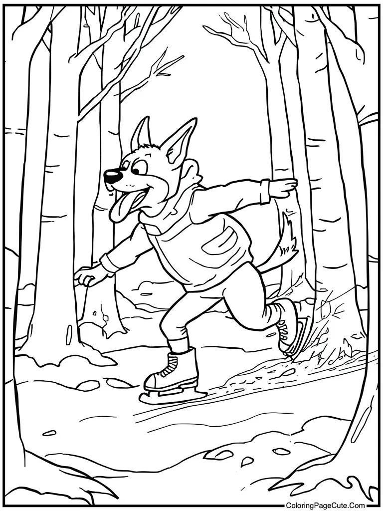 Ice skater spinning fast