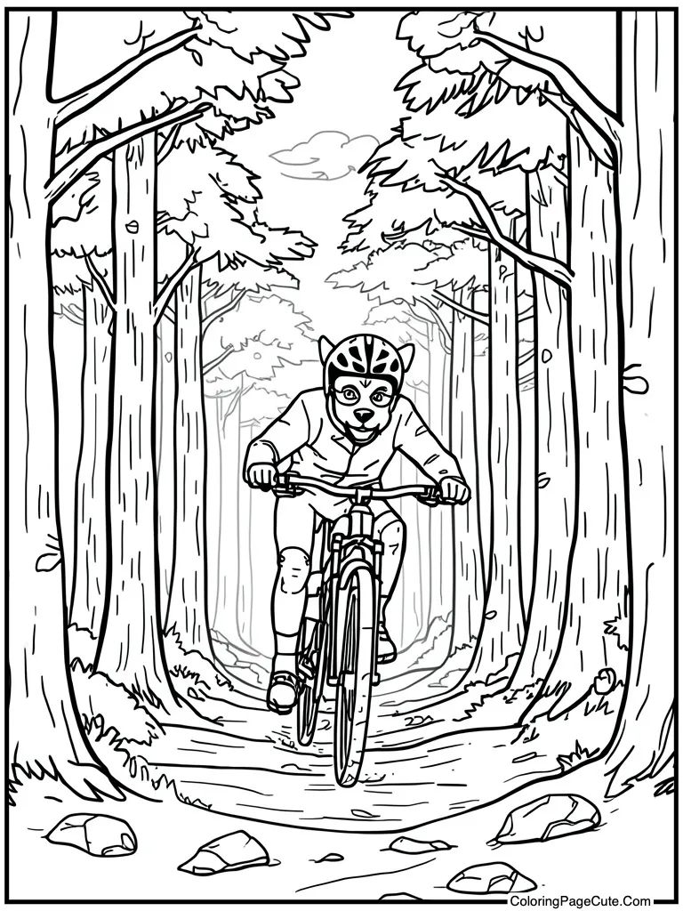 Cyclist riding fast bike