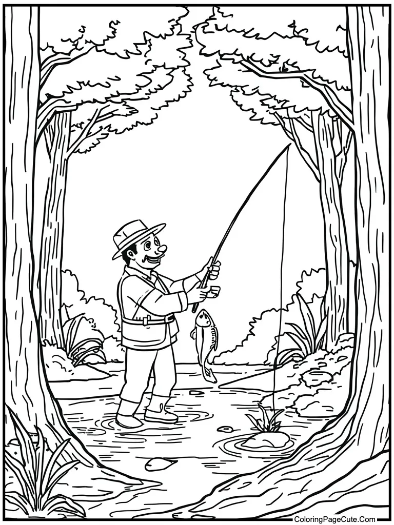 Fisherman catching big fish