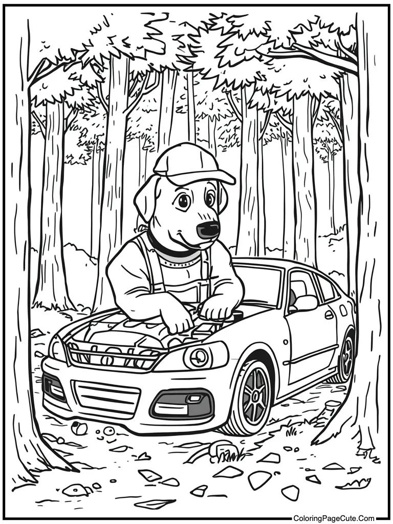 Mechanic fixing car engine