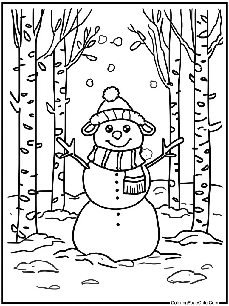 Snowman made of snow