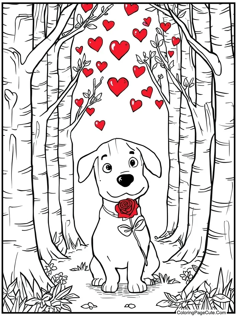 Valentine heart red rose