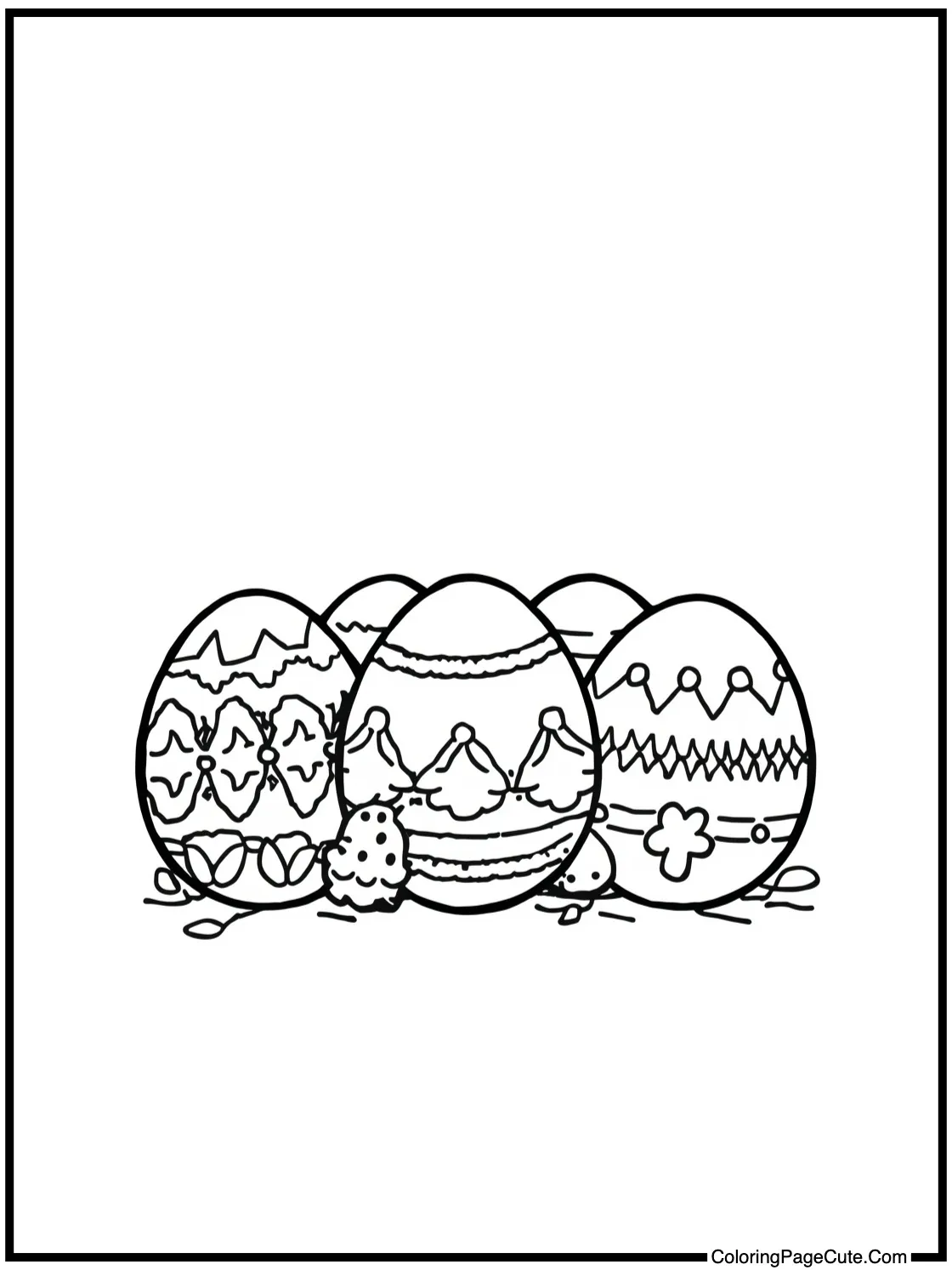 with decorated eggs