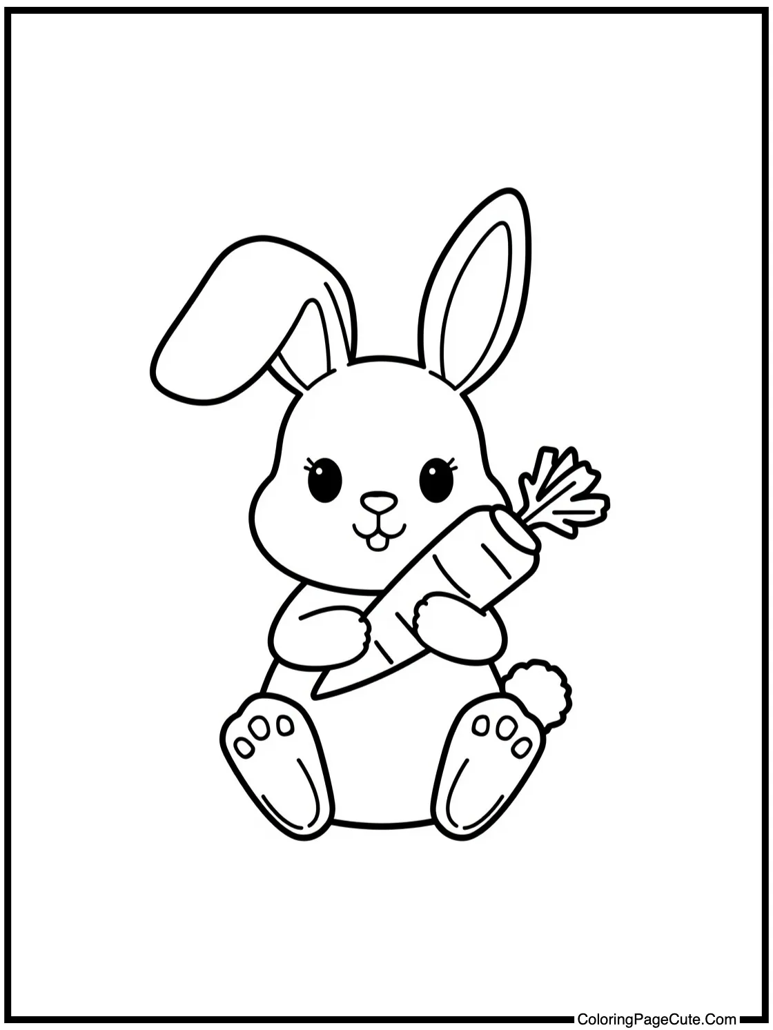 of a bunny holding carrot