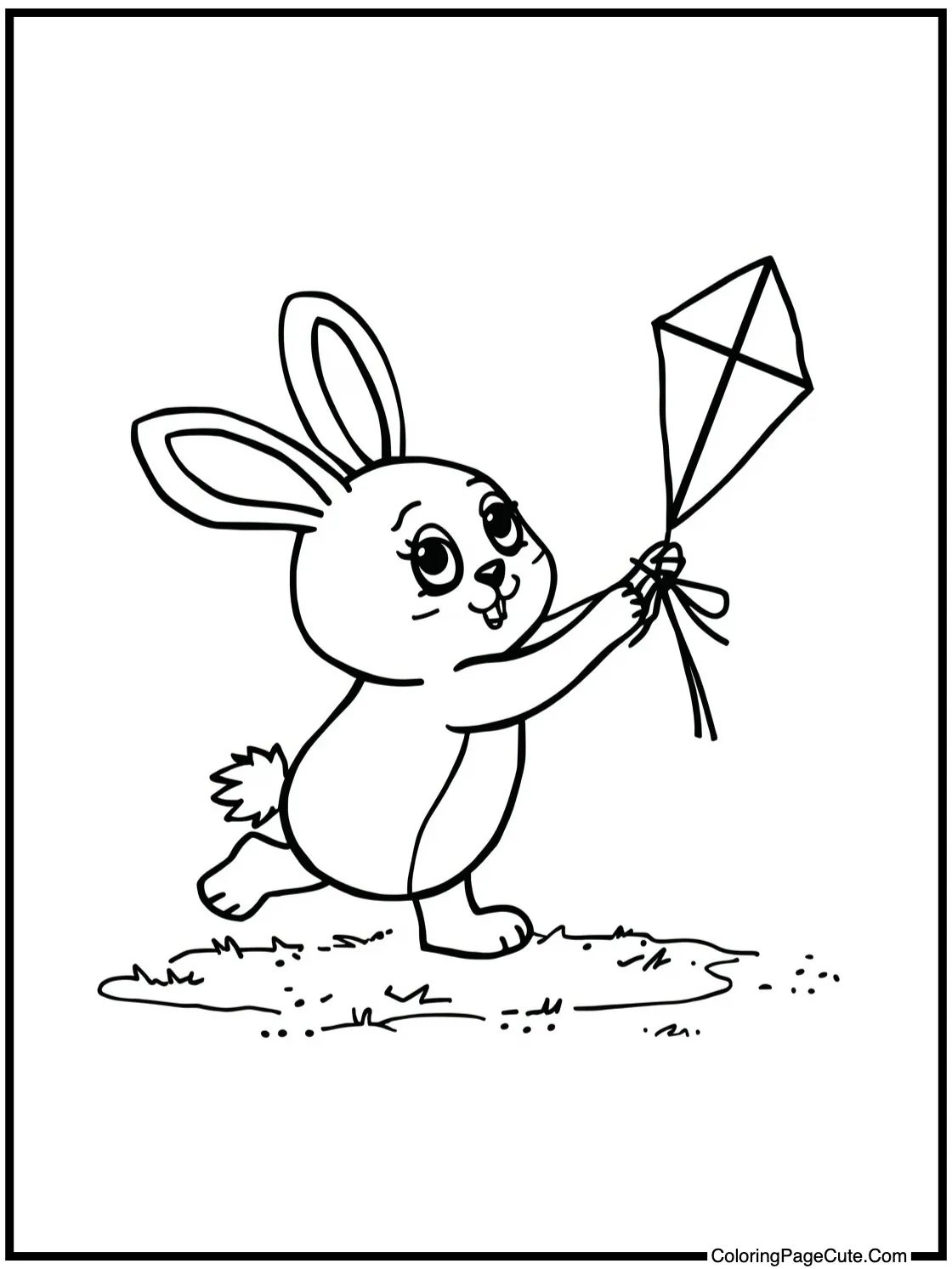 of a bunny flying kite