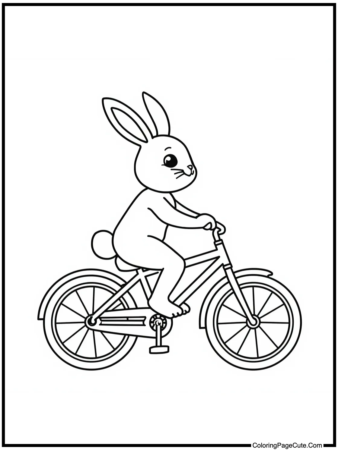 of a bunny riding bike