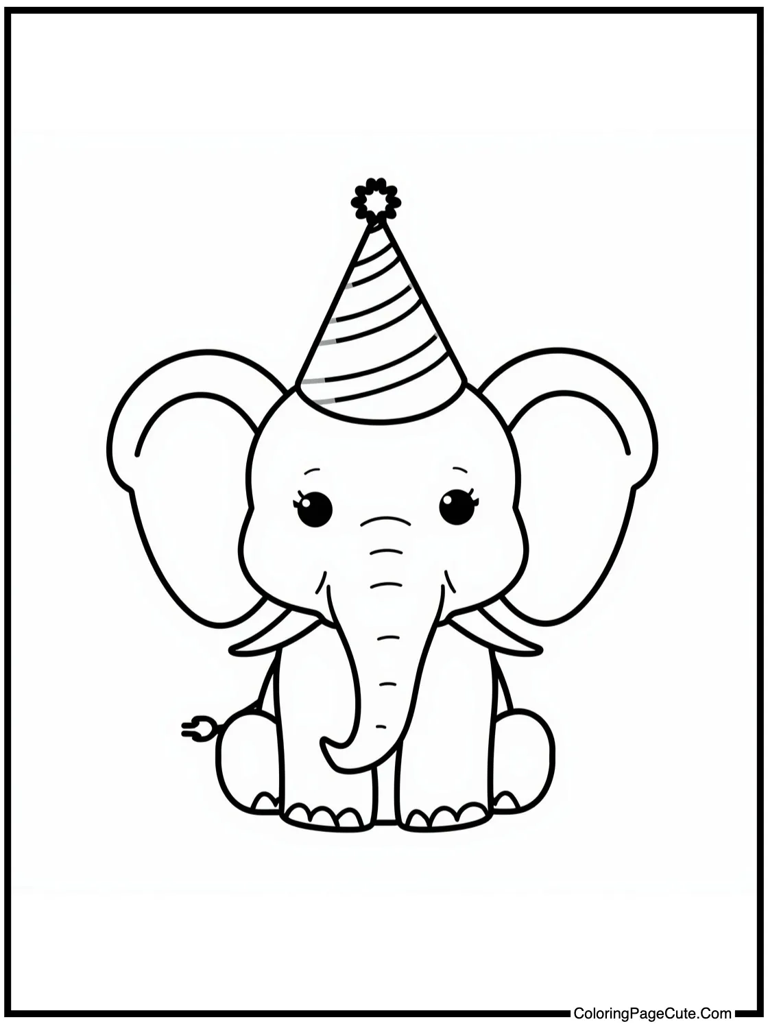 wearing a party hat.