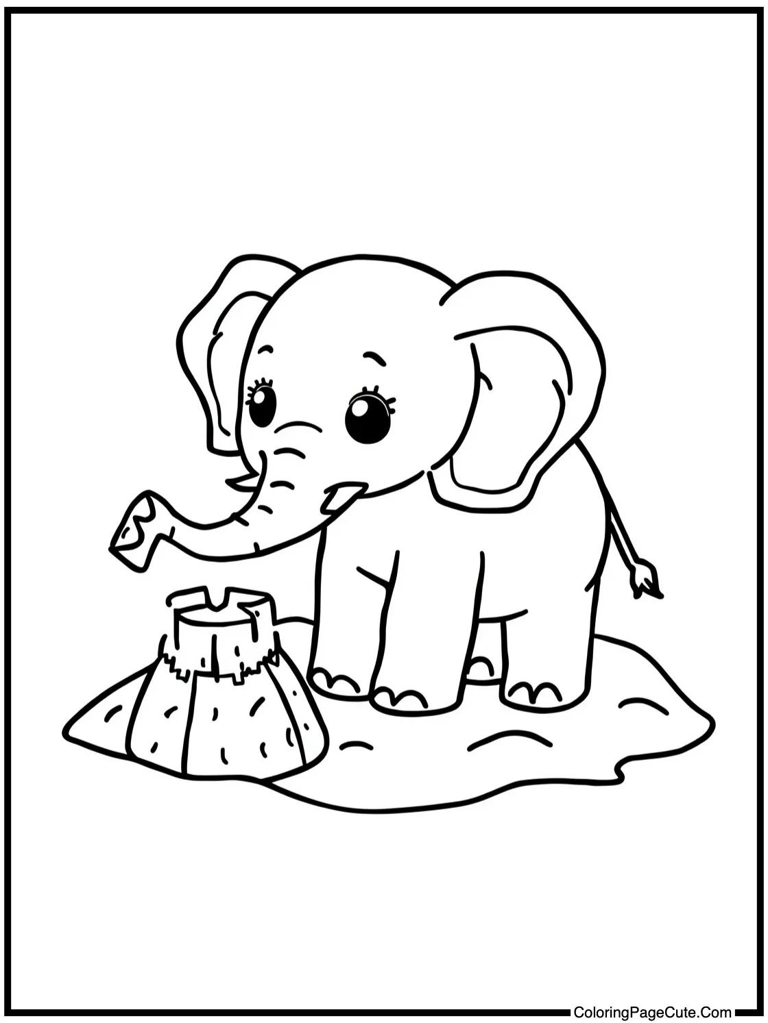 building a sandcastle.