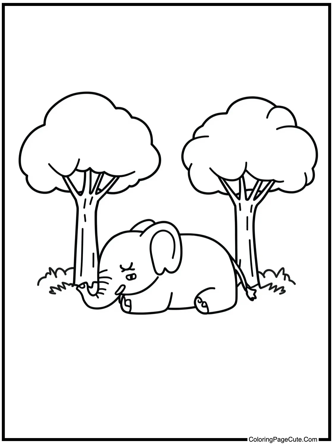 sleeping under trees.