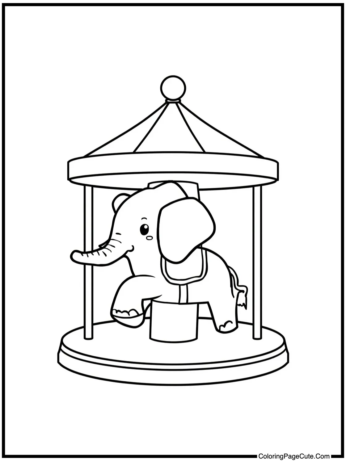 riding a carousel.