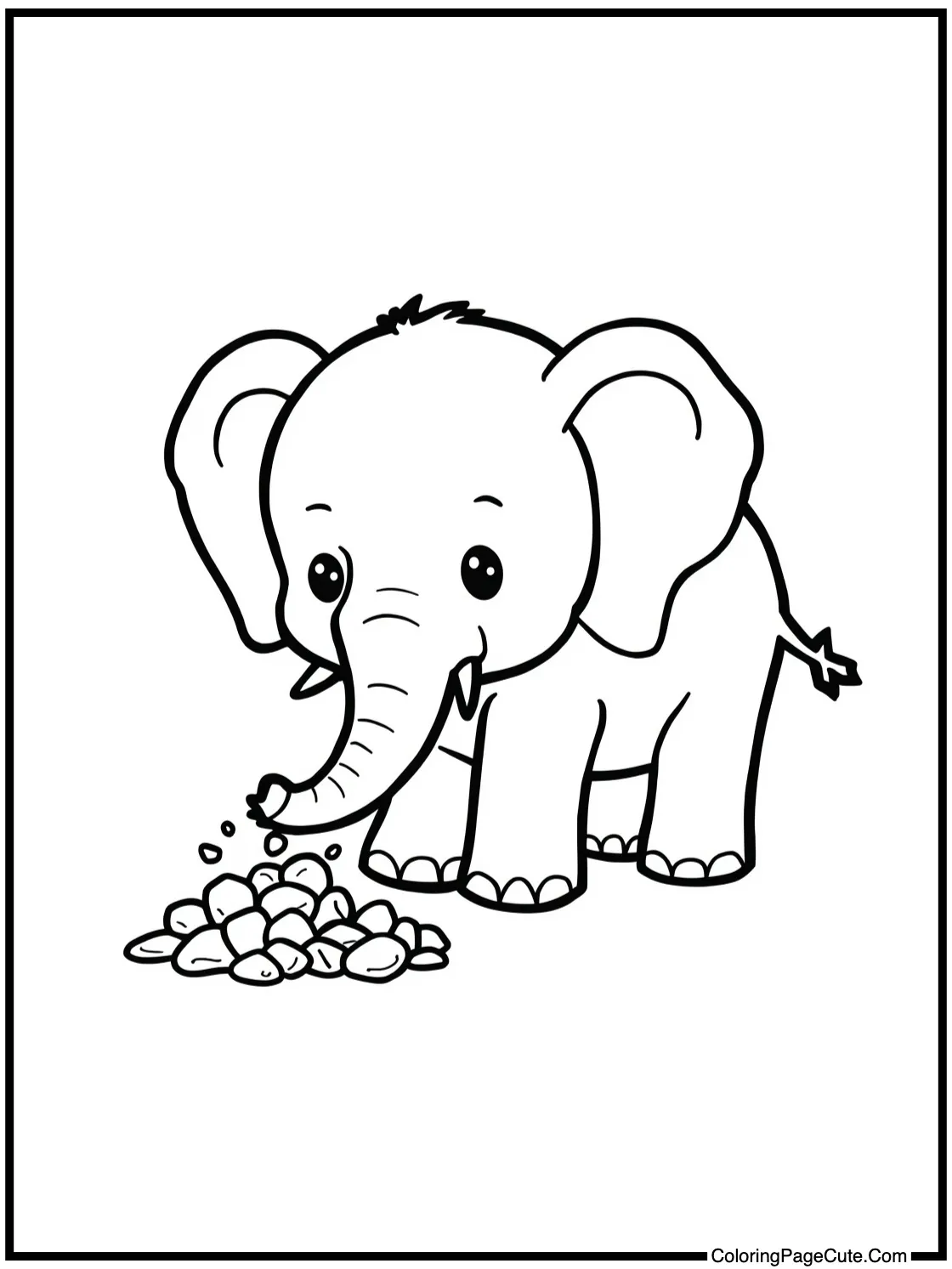 collecting shiny pebbles.