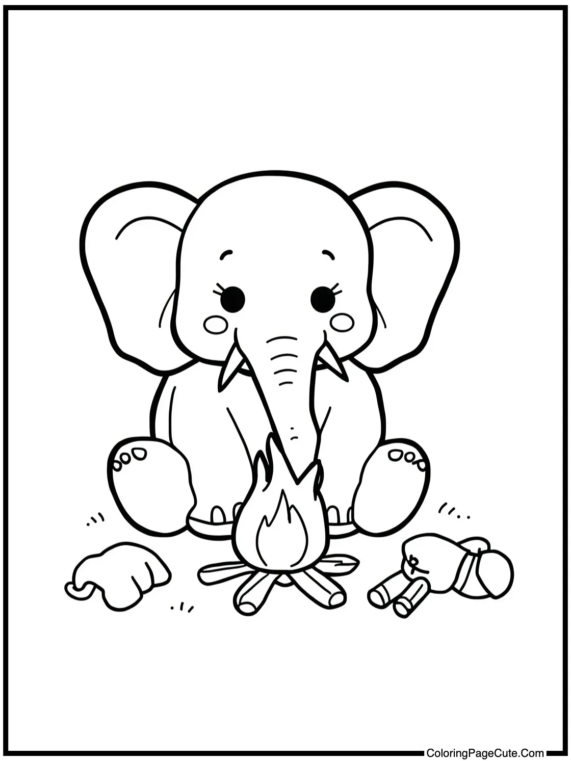 enjoying a campfire.