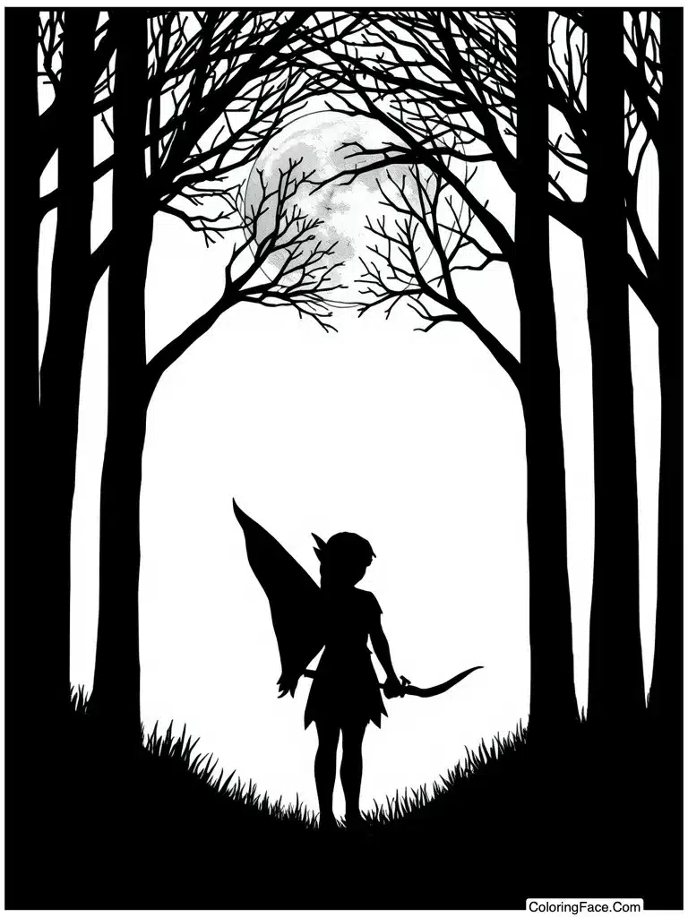 Silhouette against moon