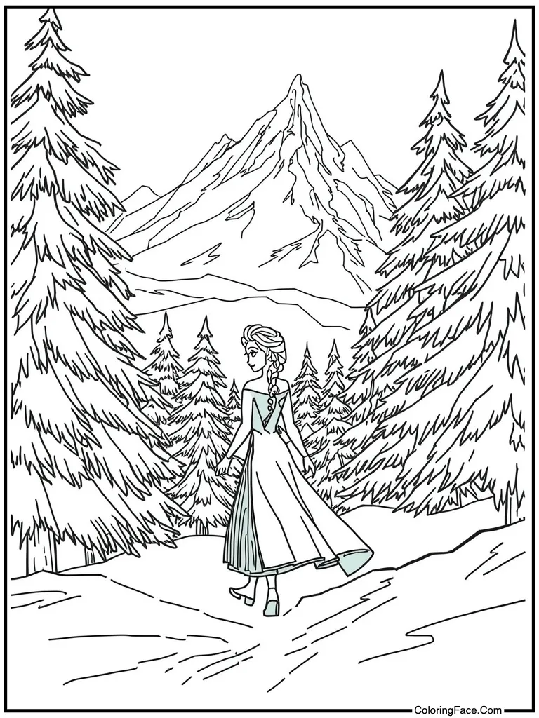 Walking up snowy mountain