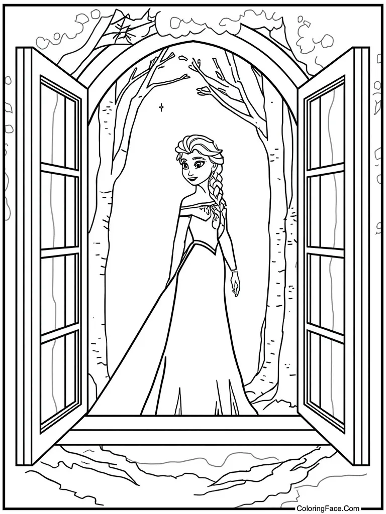 Looking out castle window