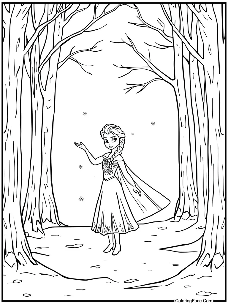 Little girl playing snow