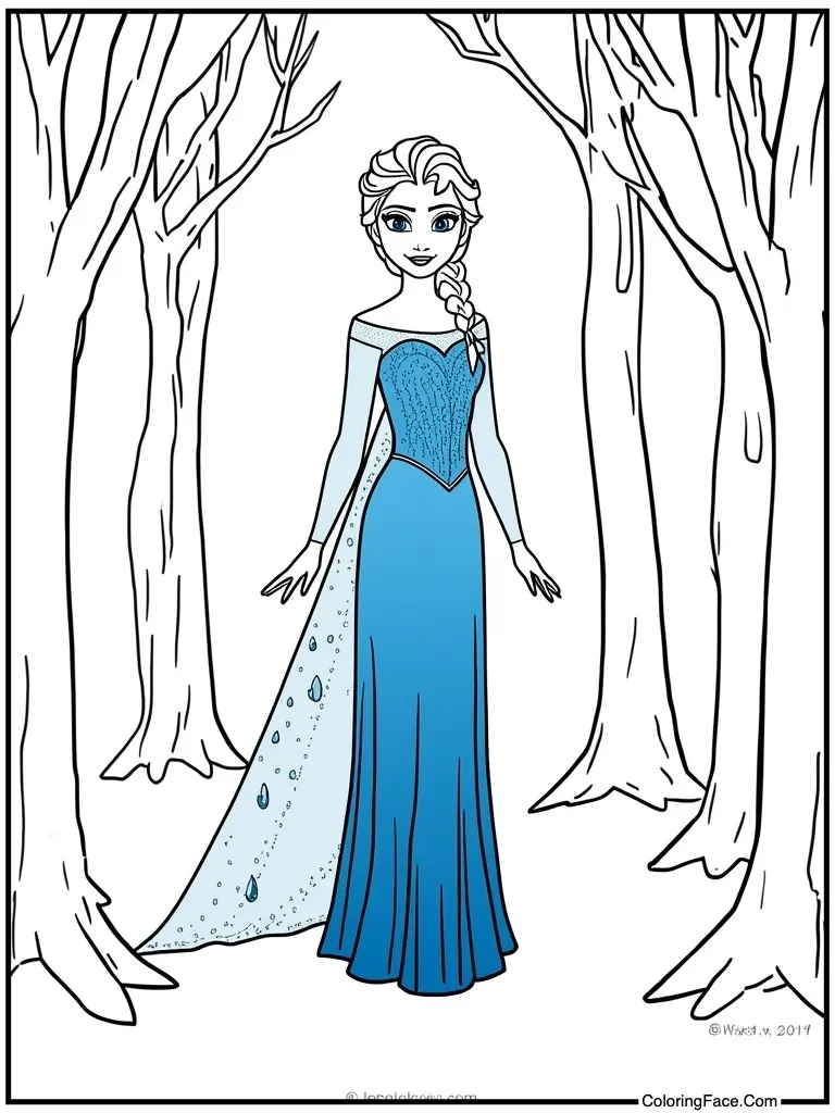 Elsa Coloring Pages For Adults