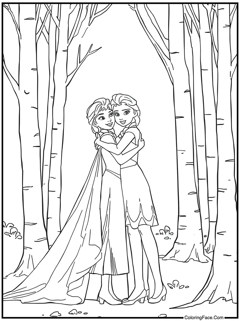 Hugging sister warm embrace