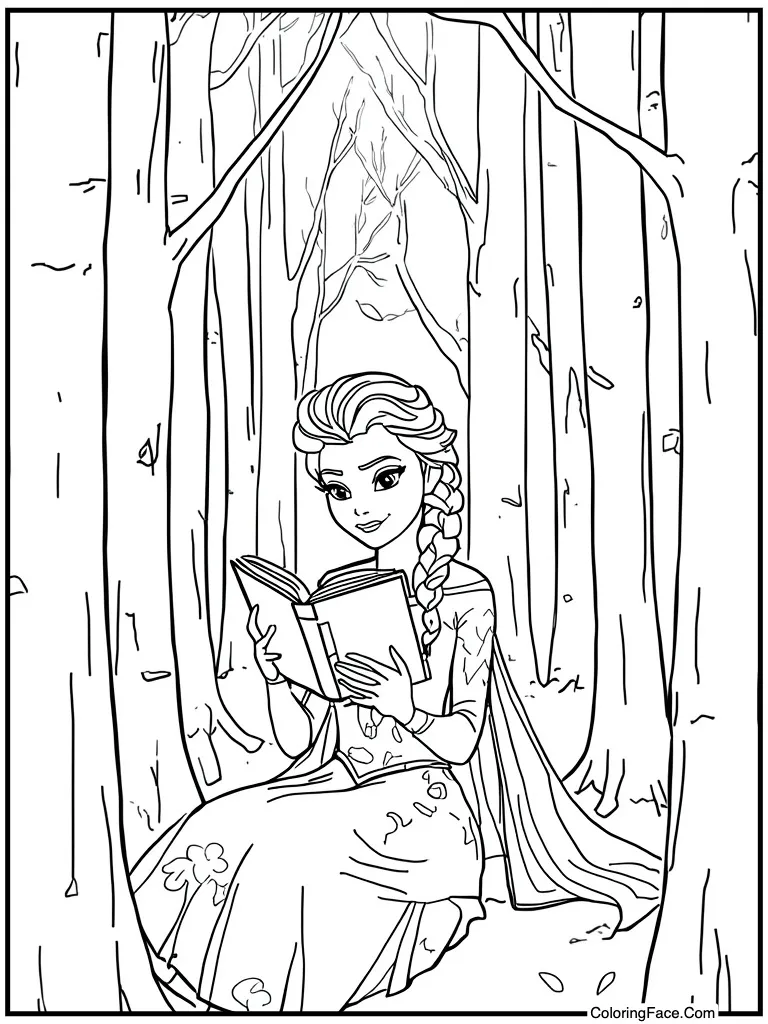 Reading book in library