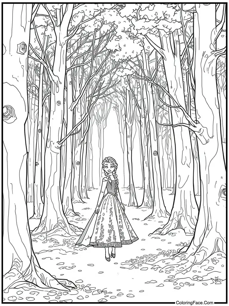 Autumn forest changing colors