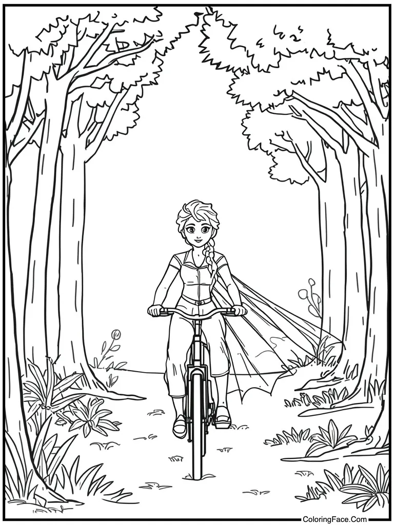 Riding bicycle in summer