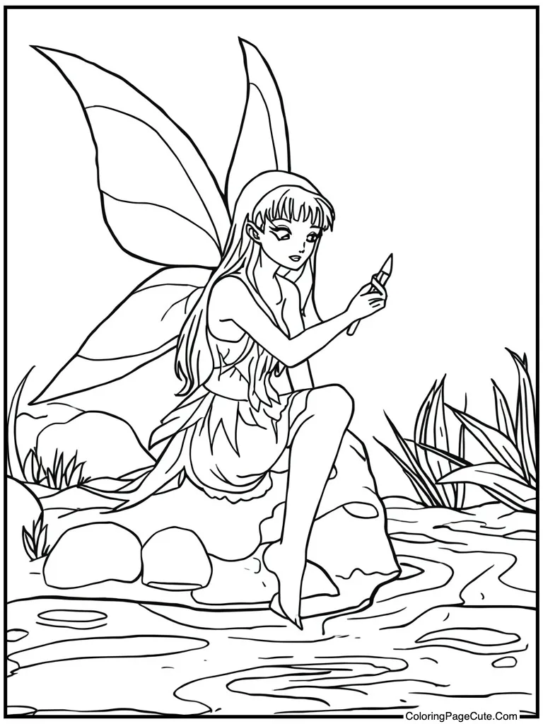 Magical creature near a stream