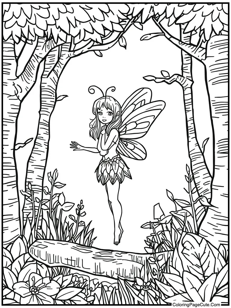 Tiny being in a forest