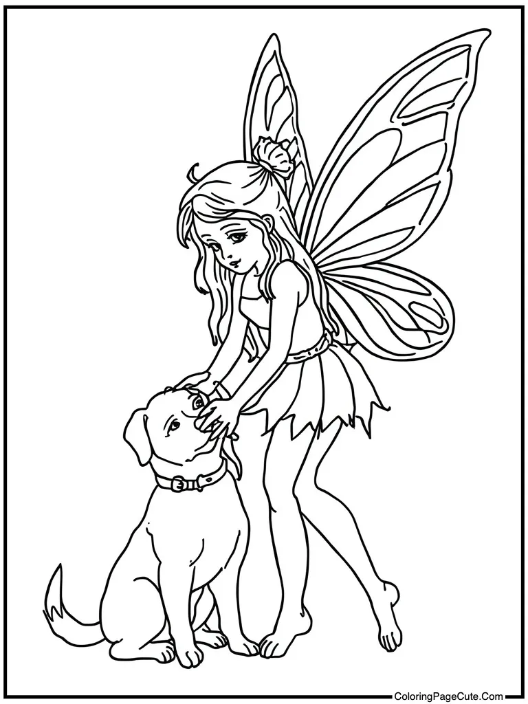 Tiny being with a dog