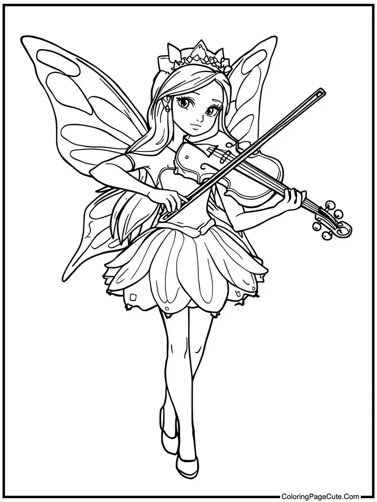 Tiny being with a violin