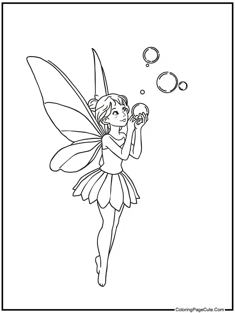 Tiny being blowing bubbles