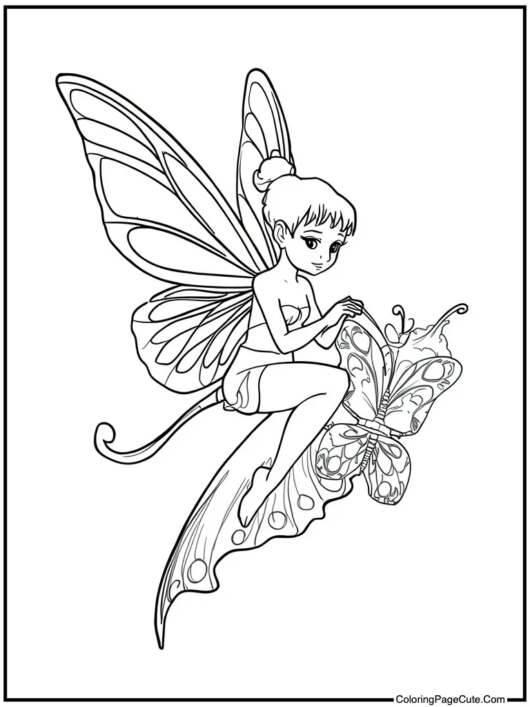 Sprite riding a butterfly