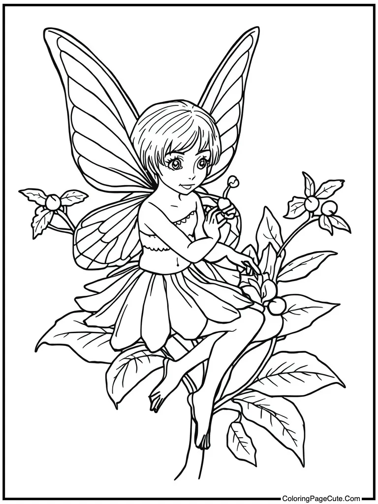 Tiny being near berries