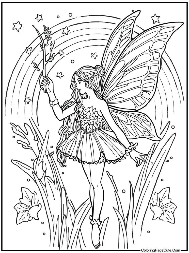 Magical creature near rainbow