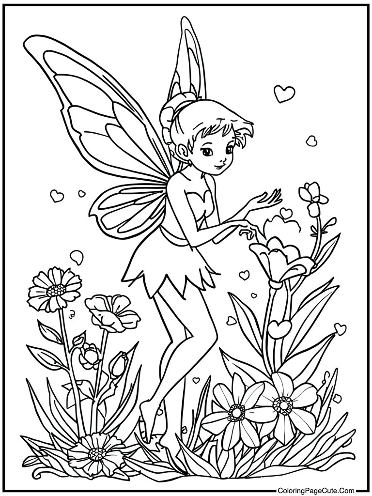 Sprite in a flower bed