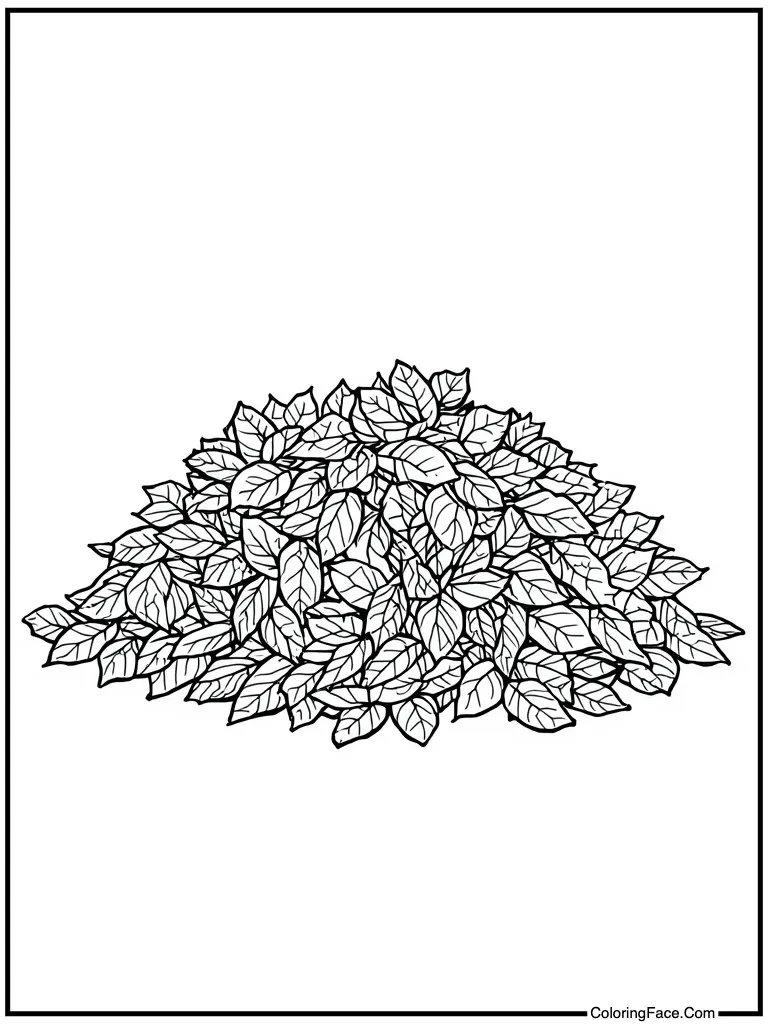 Raking pile of leaves