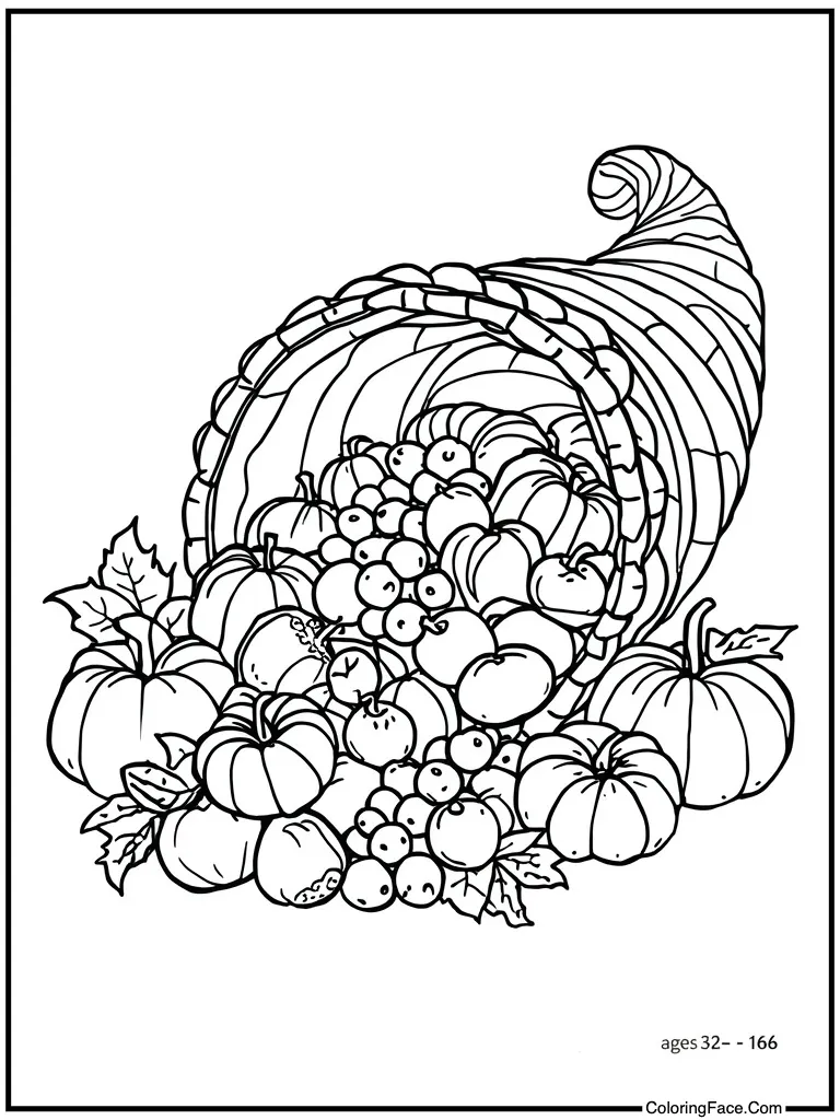 Cornucopia full of fruit