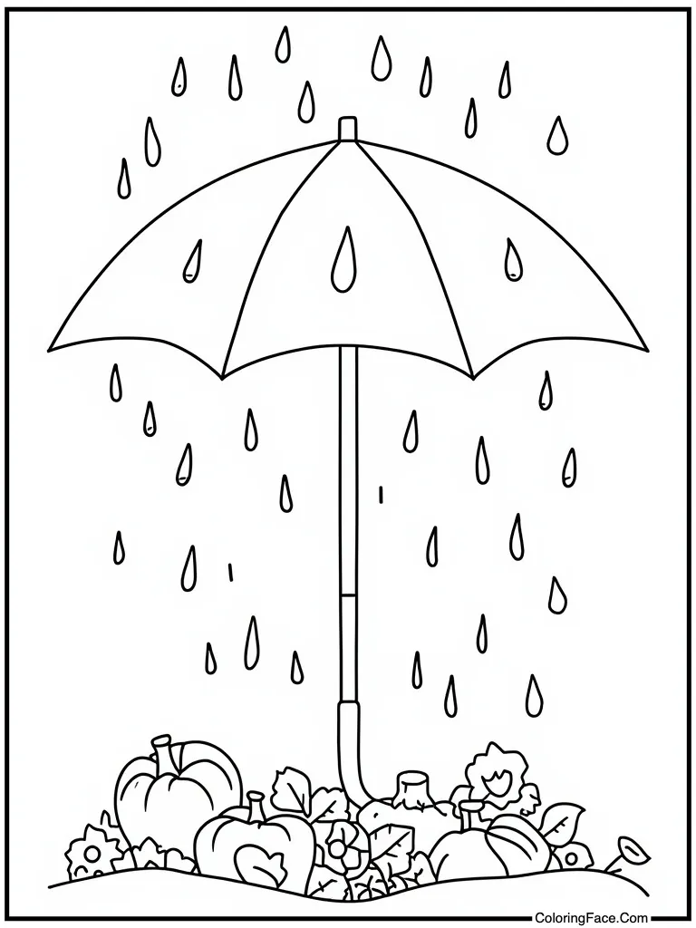 Umbrella protecting from rain