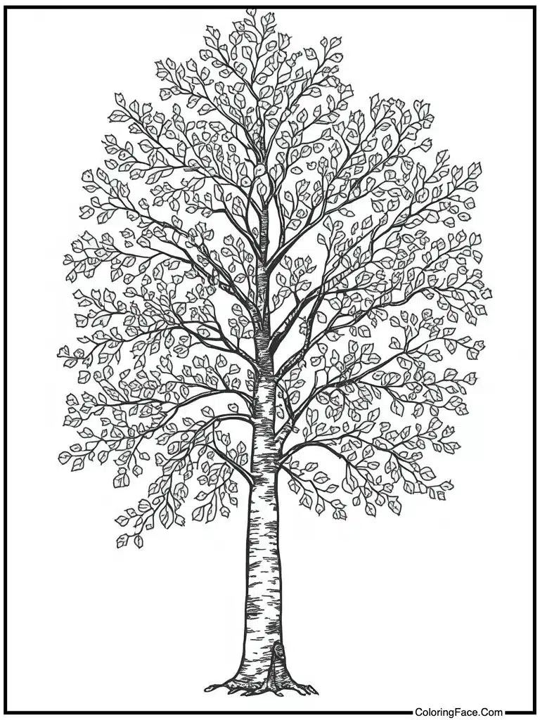 Birch tree white bark