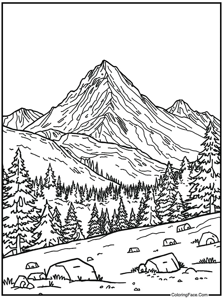 Mountain view with snow