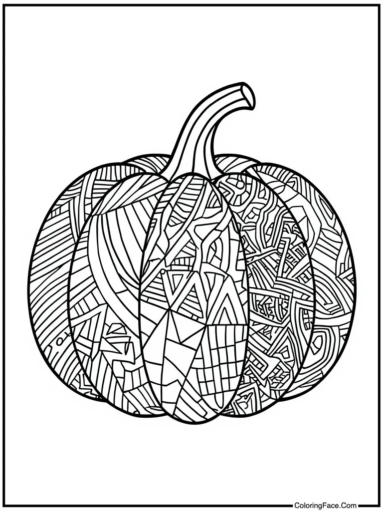 Zentangle pumpkin pattern design
