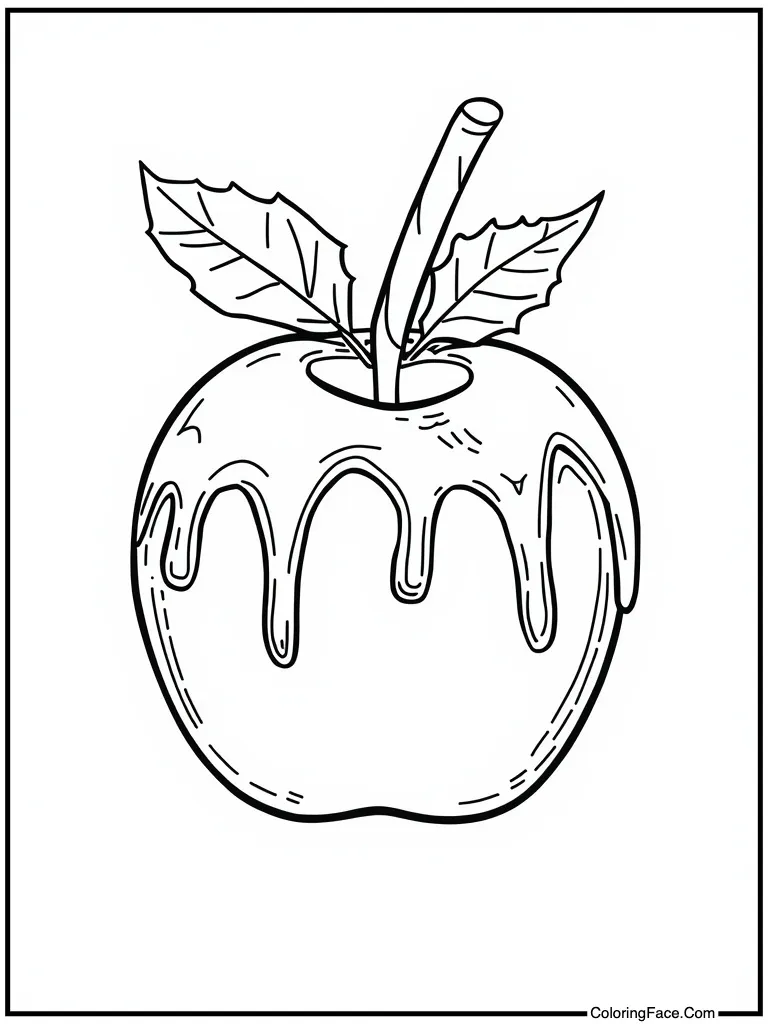 Caramel apple on stick