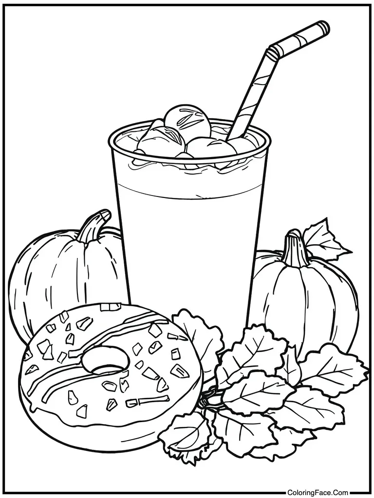 Donuts with cider drink