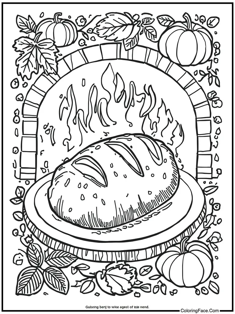 Bread baking in oven