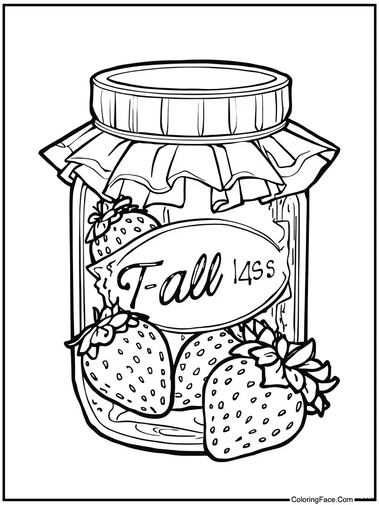 Jam jar strawberry preserve