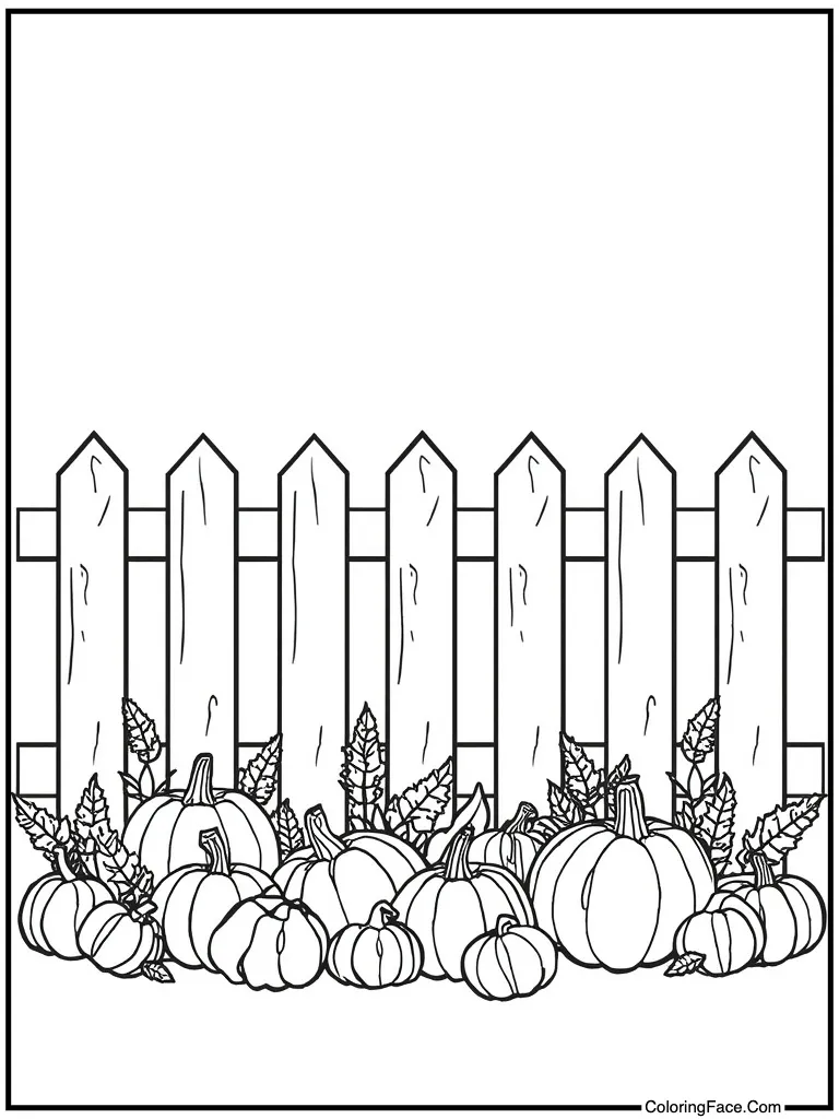 Fence with pumpkin on