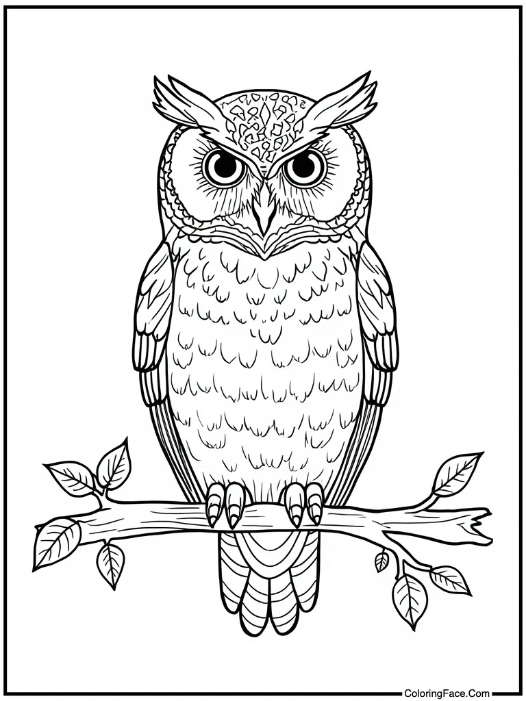 Owl sitting on branch