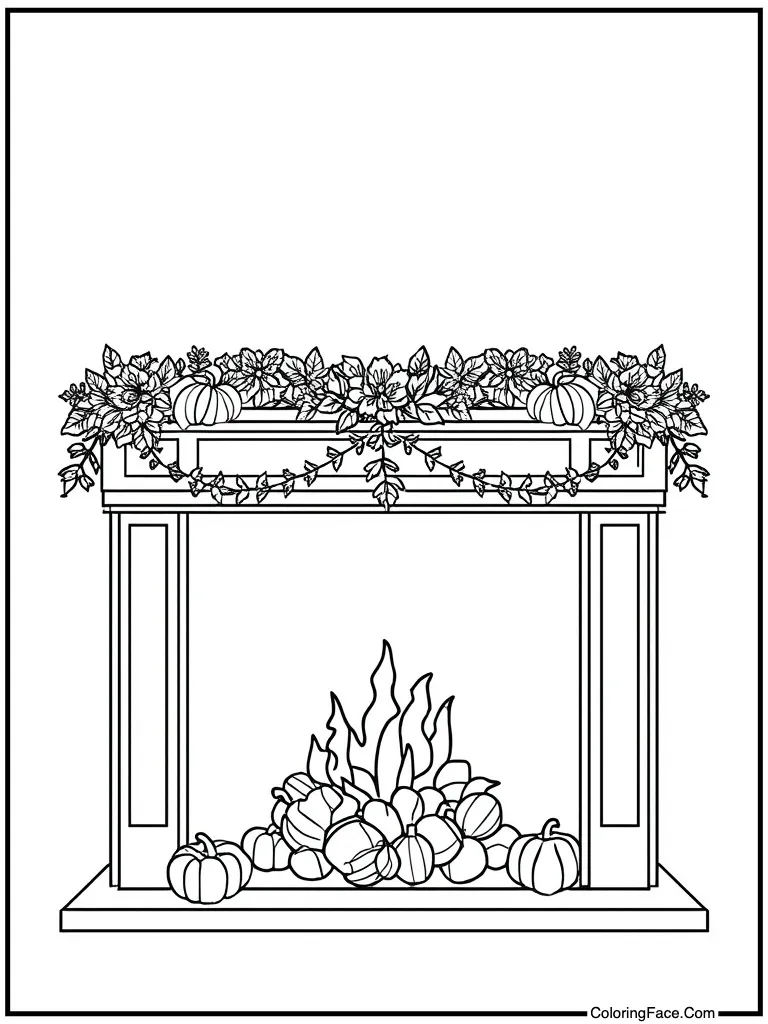 Garland over the fireplace